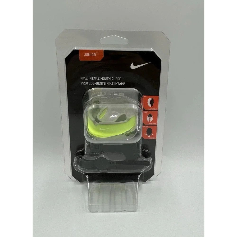 NIKE GREEN INTAKE MOUTH GUARD JUNIOR NEW‎ IN PACKAGING O-FLOW PATENTED BREATHING